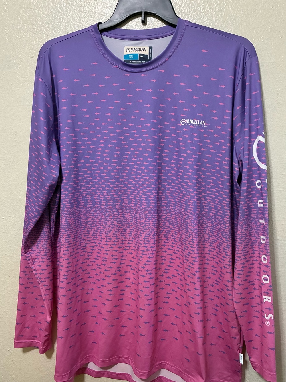 Magellan Outdoors Purple and Pink Gradient Performance Long-Sleeve Tee
